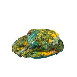 Maximize Accessorize Palm Print Tropical Hat Size One Size Green Multicolor Boho